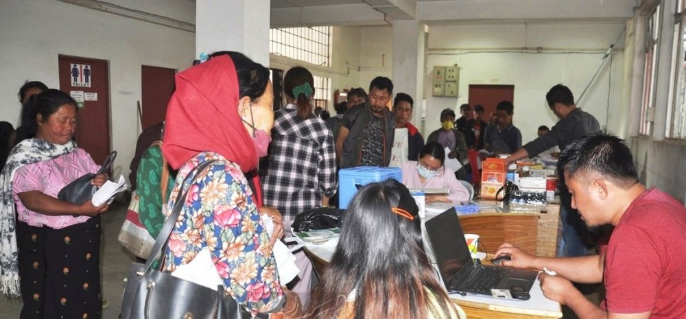 Beneficiaries availing free medical camp and workshop on sanitation and hygiene at MMC Conference Hall, Mokokchung on March 13. (DIPR Photo)
